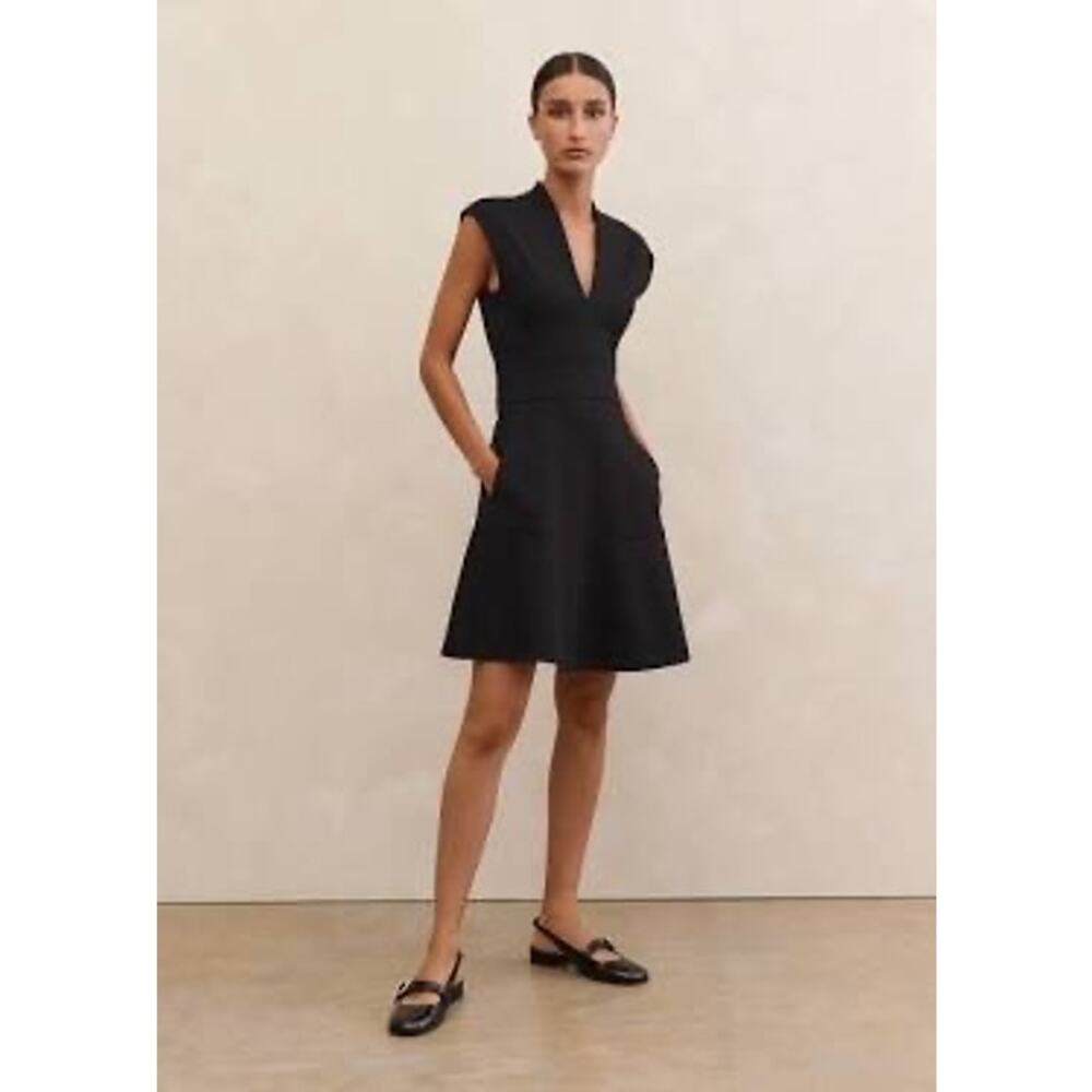 ME+EM Black Midi Dress